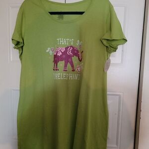 PNAEONG Women's Size large Cotton Nwt Lime green Unworn Short Sleeve